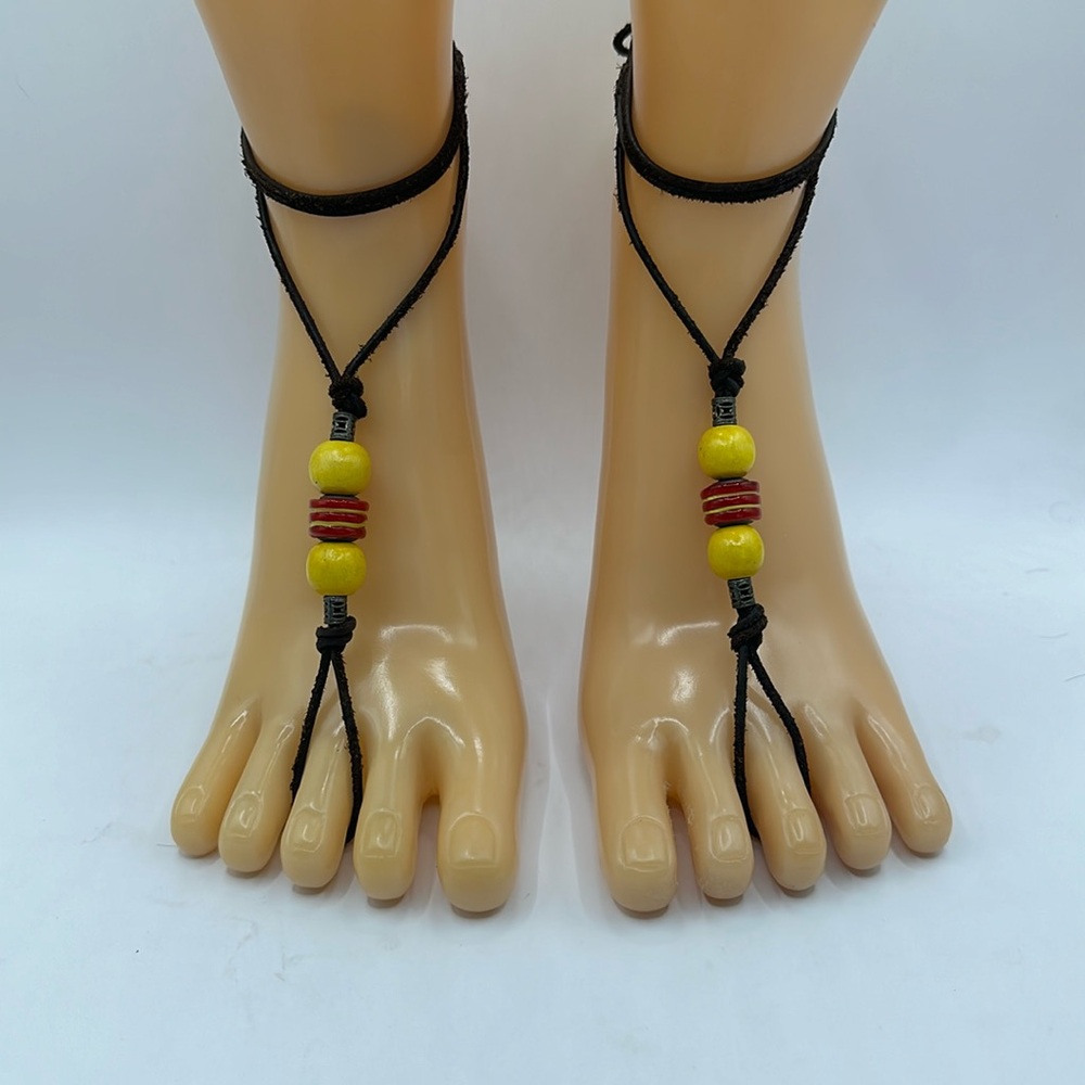 Beaded barefoot sandals